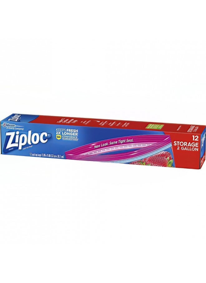 Ziploc Ziploc Storage Bags, Jumbo 2 Gallon Size (12 Bags)  - Image 1
