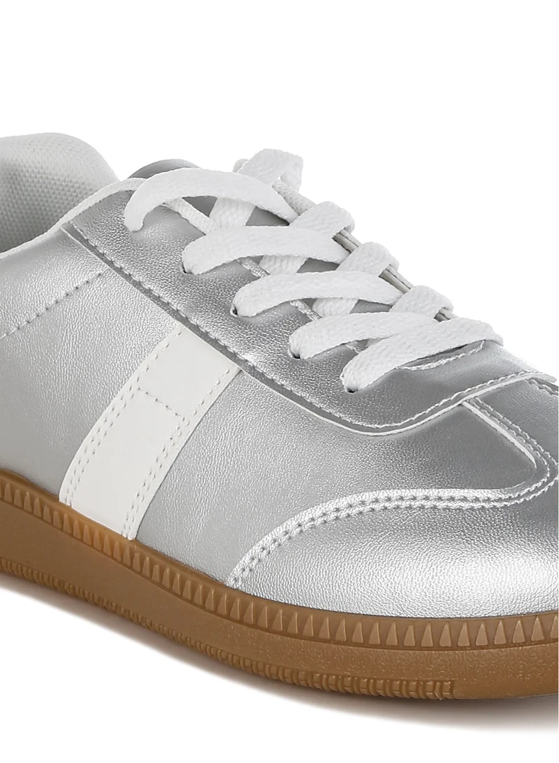 London Rag Lace-Up Metallic Sneaker in Silver