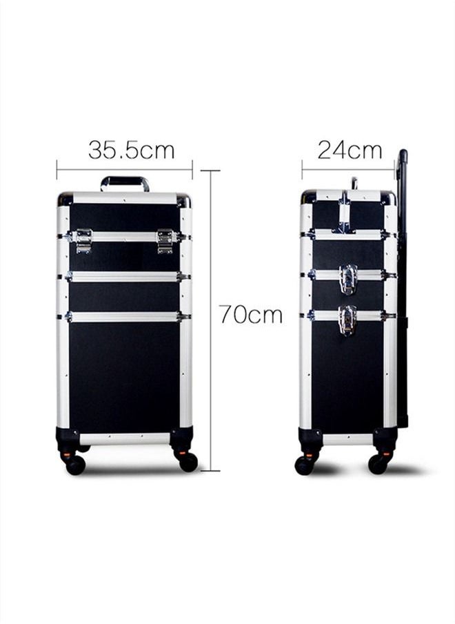 Generic - Three-layer Professional Trolley Makeup Box  Large-capacity Multi-layer Storage Box With 4 Wheels - Image 1