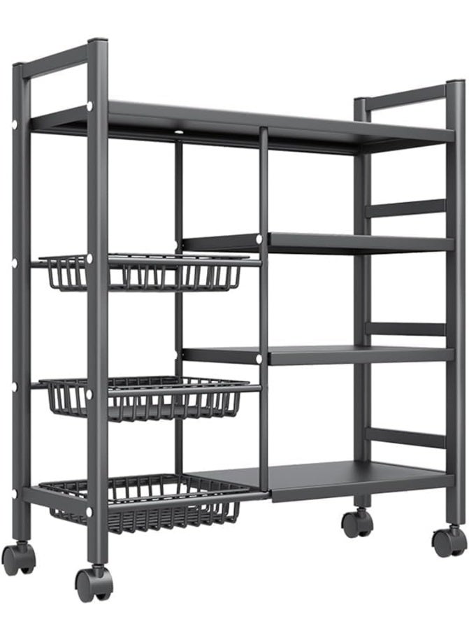 BLOOMING TIME 3 nets and 4 layers of storage racks, with sunken wire baskets, large-capacity shelf units, independent metal racks - Image 1