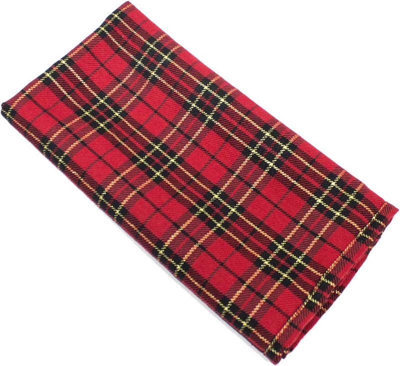 Fennco Styles Tartan Plaid Dazzle Christmas Decorative Cloth Napkins 18 W X 18 L Set of 4  Red Dinner Napkins for Winter Holidays Home Decor Family Gatherings - Image 2