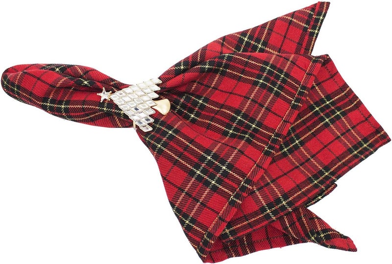Fennco Styles Tartan Plaid Dazzle Christmas Decorative Cloth Napkins 18 W X 18 L Set of 4  Red Dinner Napkins for Winter Holidays Home Decor Family Gatherings - Image 3