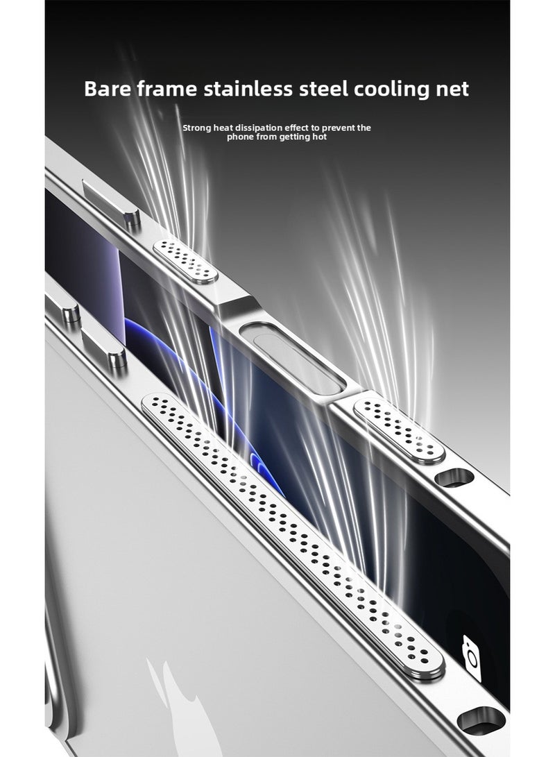 Apple iPhone 17 Pro Frame with Lens Mobile Phone Case Metal, Bare Metal Feel, Hippocampus Buckle Anti-Scratch, Camera Control Protective Cover, Ultra-Thin Metal Protective Case (Orange) - Image 3