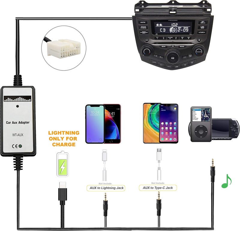 Yomikoo Car Audio AUX Input Adapter with Charging Cable - Image 2