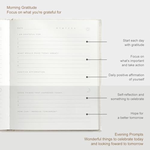 &And Per Se And Per Se Gratitude Journal – Five Minutes a Day to Cultivate Mindfulness, Happiness, Affirmations & Self-Reflection – Undated Daily Gratitude Journal for Women & Men (Botanical Floral) - Image 3