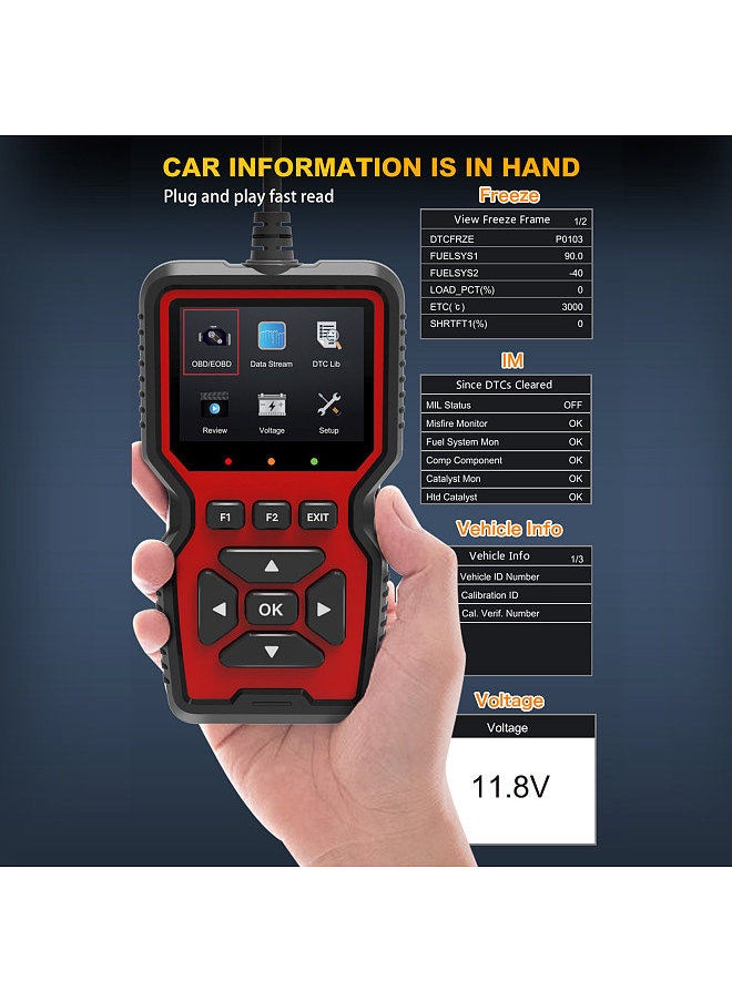Generic - V519 OBDII Diagnostic Vehicle Code Reader Upgraged Support Printing Functions for All OBD II Protocol Cars Since 1996 - Image 1