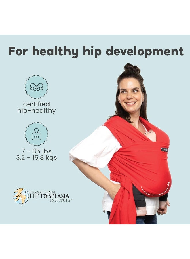 Cuddle Bug CuddleBug 9-in-1 Baby Wrap Sling + Carrier - Newborns & Toddlers up to 36 lbs - Hands Free - Gentle, Stretch Fabric - Ideal for Baby Showers - One Size Fits All (Red) - Image 3