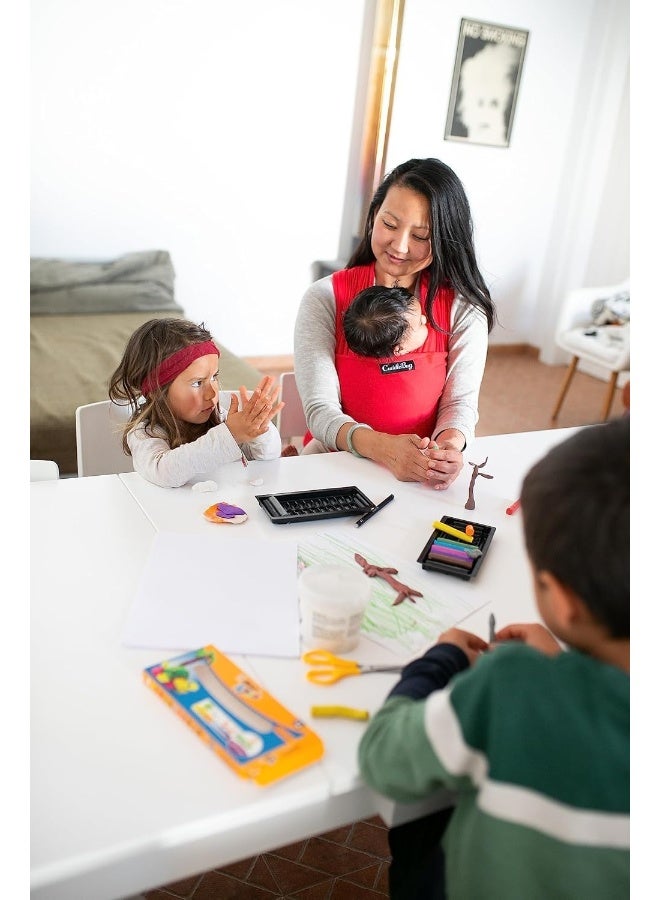 Cuddle Bug CuddleBug 9-in-1 Baby Wrap Sling + Carrier - Newborns & Toddlers up to 36 lbs - Hands Free - Gentle, Stretch Fabric - Ideal for Baby Showers - One Size Fits All (Red) - Image 2