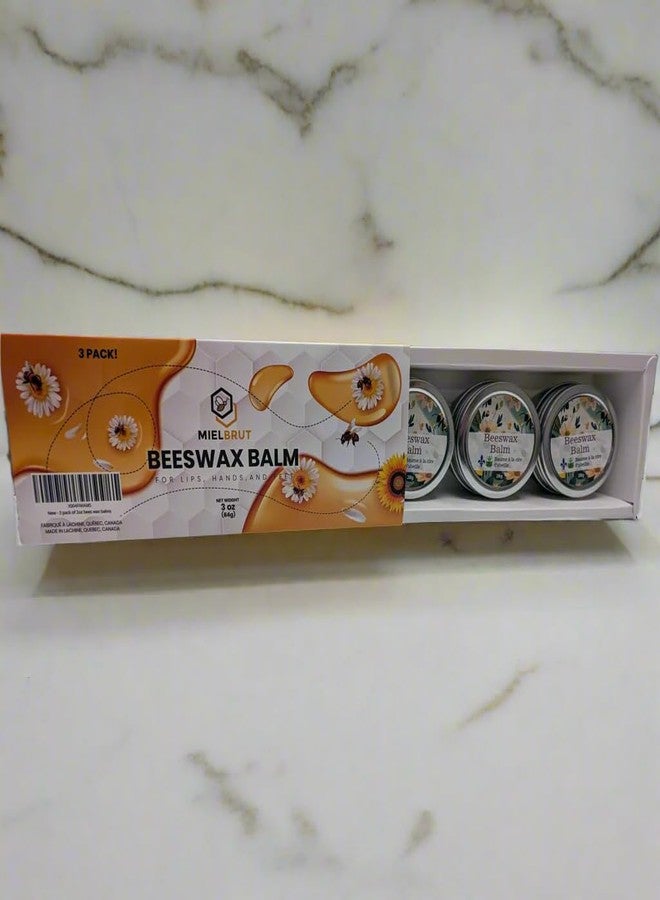 Beeswax Balm for Lips, Hands & Skin - Honey Lip Balm & Dry Skin Moisturizer Salve, Hydrating Treatment for Chapped Lips, Hands & Rough Skin. All Natural (3 Pack) - Image 2