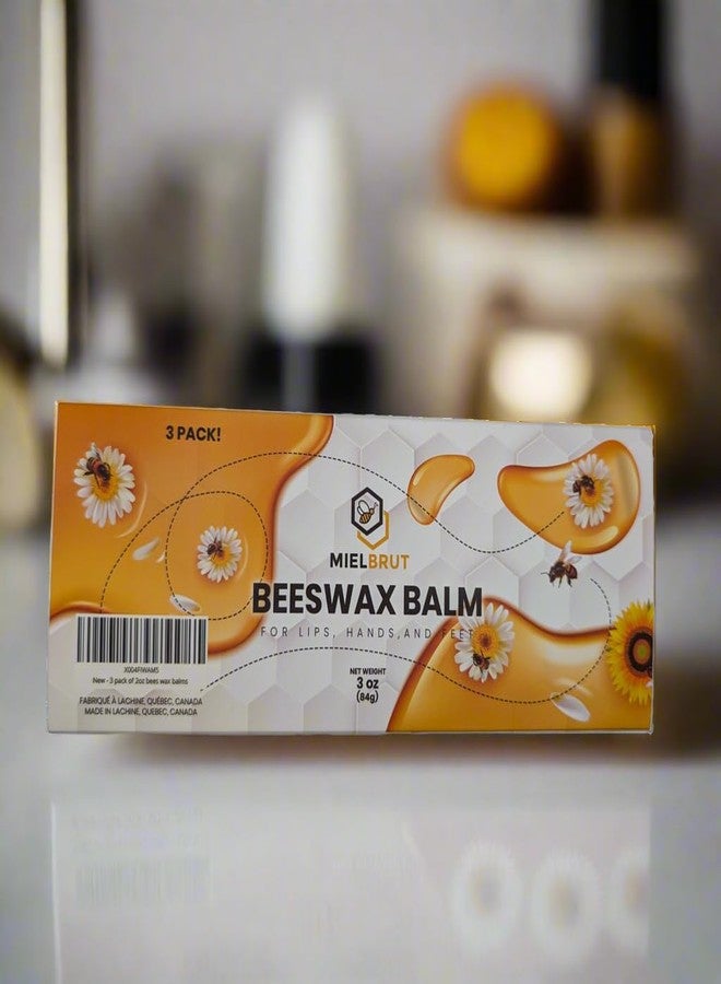 Beeswax Balm for Lips, Hands & Skin - Honey Lip Balm & Dry Skin Moisturizer Salve, Hydrating Treatment for Chapped Lips, Hands & Rough Skin. All Natural (3 Pack) - Image 3