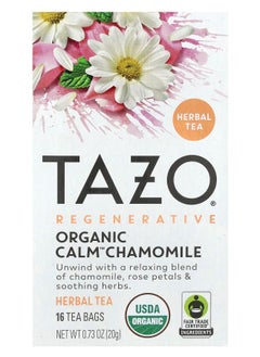 TAZO Regenerative Herbal Tea Organic Calm Chamomile Caffeine Free 16 Tea Bags 0.73 oz (20 g) 