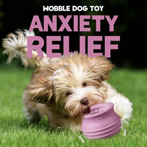 Bestalk Dog Enrichment Treat Toy, Long-Lasting Wobbly Interactive Freeze Lick Toys for Dogs, Stuffable Puzzle Feeder Toy for Boredom, Silicone Treat Dispensing Chew Toy (Pastel Purple,S) - Image 2
