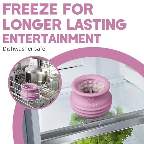 Bestalk Dog Enrichment Treat Toy, Long-Lasting Wobbly Interactive Freeze Lick Toys for Dogs, Stuffable Puzzle Feeder Toy for Boredom, Silicone Treat Dispensing Chew Toy (Pastel Purple,S) - Image 3