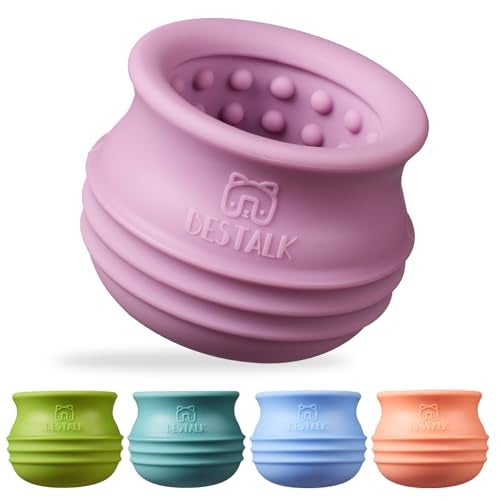 Bestalk Dog Enrichment Treat Toy, Long-Lasting Wobbly Interactive Freeze Lick Toys for Dogs, Stuffable Puzzle Feeder Toy for Boredom, Silicone Treat Dispensing Chew Toy (Pastel Purple,S) - Image 1