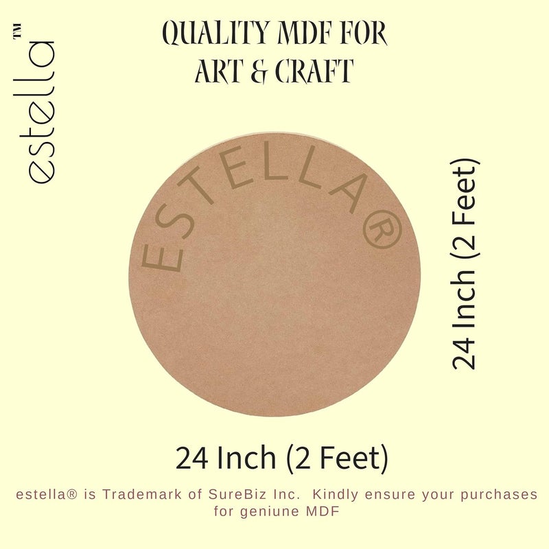 estella ® 24 Inch MDF Circles - Round MDF Boards for Art and Craft, Resin, Lippan, Mandala, Painting, Wall Hanging, Clock Making, Decoration (24 inches, 5.5 mm Thick) - Image 5