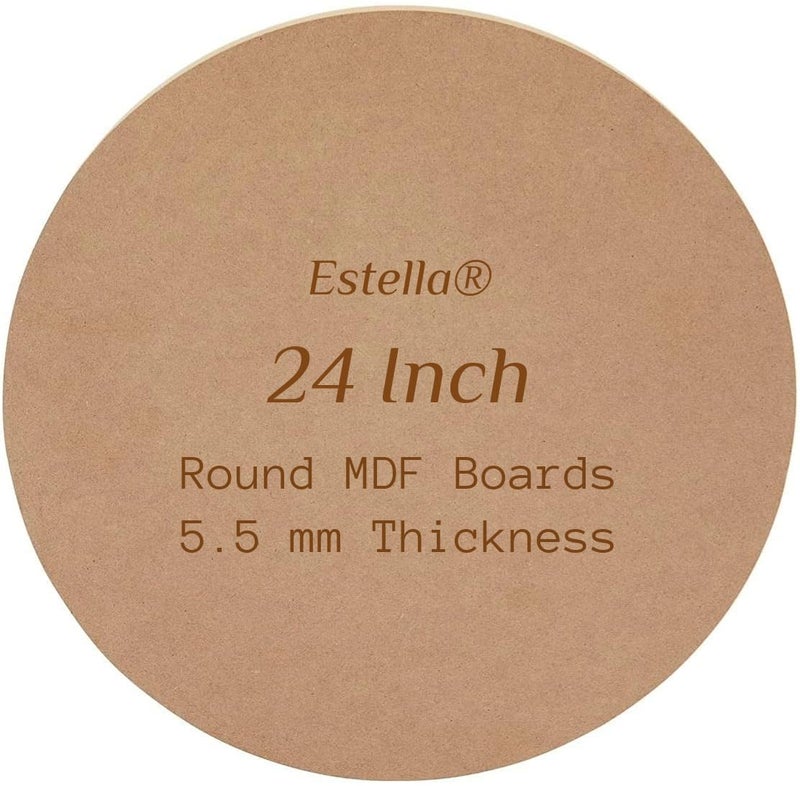 estella ® 24 Inch MDF Circles - Round MDF Boards for Art and Craft, Resin, Lippan, Mandala, Painting, Wall Hanging, Clock Making, Decoration (24 inches, 5.5 mm Thick) - Image 1