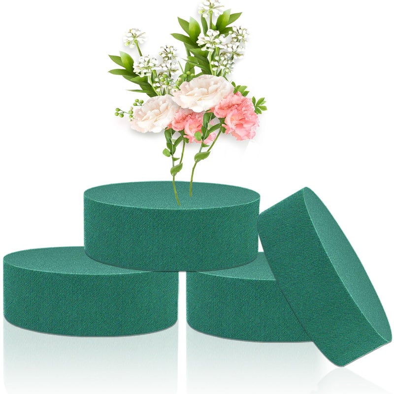 SupKing Large Floral Foam Round 6'' SUPKING Flower Foam 4Pcs Florist Foam Blocks Wet Dry Green Foam for Artificial and Fresh Flower Arrangement - Image 1