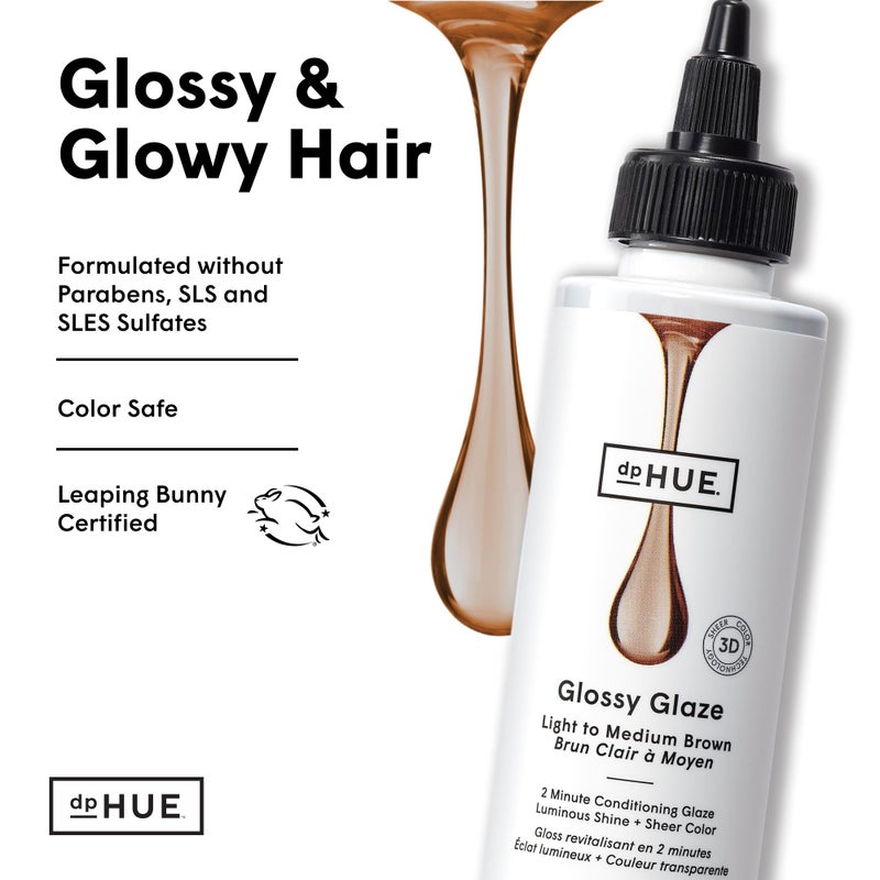 dpHUE Glossy Glaze, Light-Medium Brown - 4 fl oz - In-Shower Conditioning Glaze for Luminous Shine & Sheer Color - Paraben, SLS & SLES Sulfate Free - Leaping Bunny Certified - Image 5