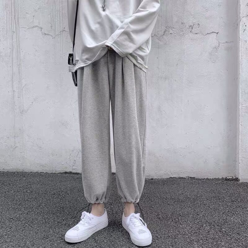 Autumn Casual Loose Nine-Point Pants Boys' Sweatpants Thin Ins Trendy Brand Leggings Sweatpants Versatile Gray Pants - Image 3