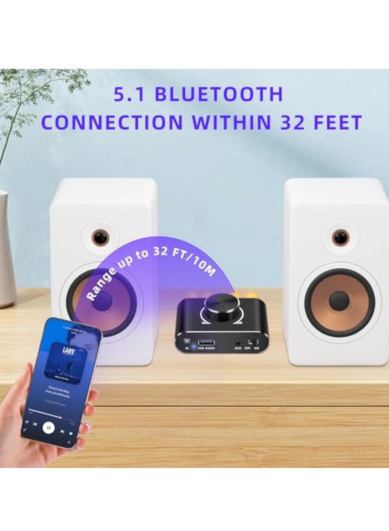 50W+50W Mini Bluetooth 5.0 Power Amplifier, Stereo Audio Amplifier, Multiroom Streaming Amplifier, Wireless Stereo Hi-Fi Digital Audio Receiver, 2 Channel with AUX USB BT Input - Image 5