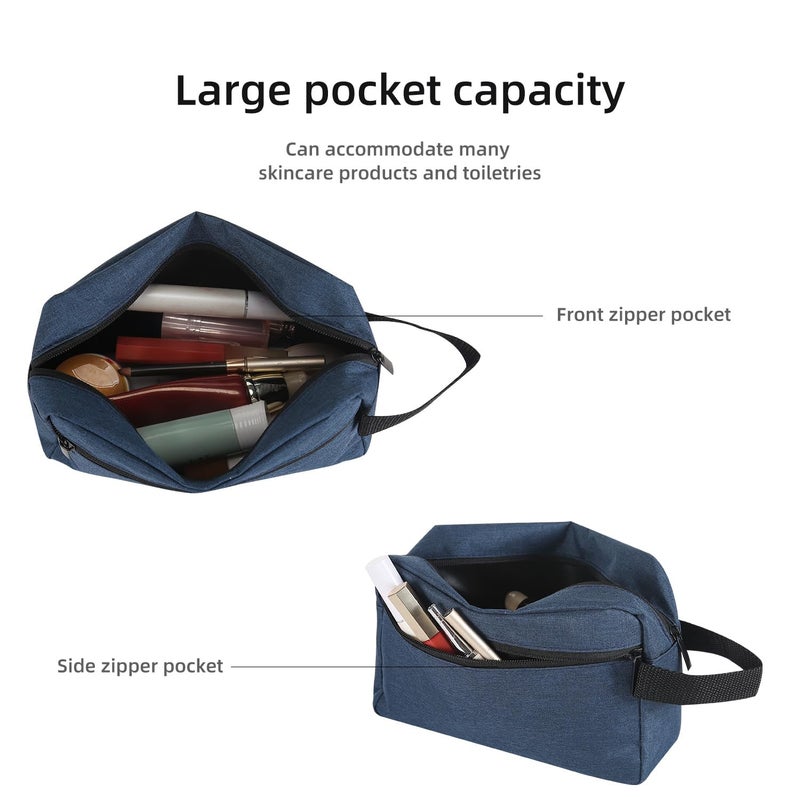 Icramsy Travel Toiletry Bag Toiletry Bag For Women Men Hanging Cosmetic Bag Travel Accessories For Women Men(Navy Blue) - Image 3