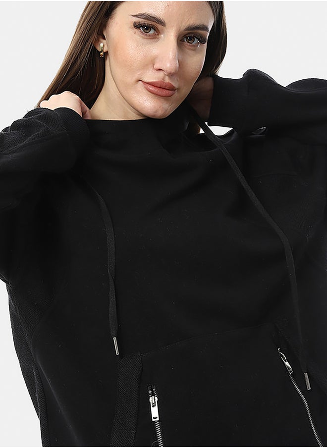 Summer Milton Hood Sweatshirt with Zipper Pocket Cut black - pzsku/Z23ED772EB5E9B3B32704Z/45/_/1738050780/341037c5-2698-49af-ab78-a494f732812d