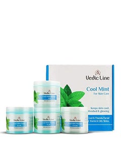 Vedicline Cool Mint Facial Kit Reduce Tan & Dead Skin With Mint Oil Lavender Oil Shea Butter For Skin Lightening & Brightening With Cooling Sensation 400Ml  - Image 2