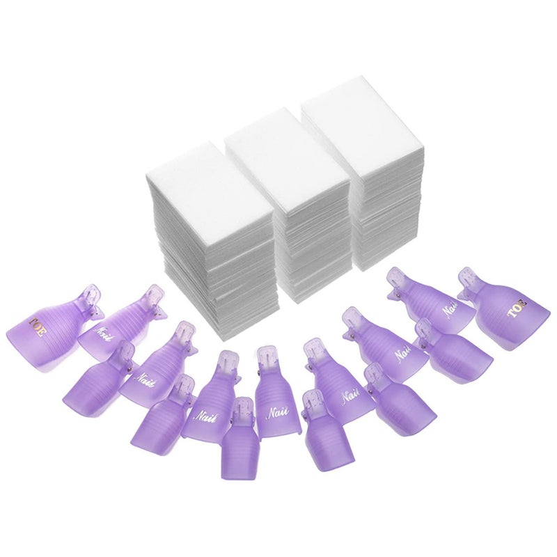 NXJ INFILILA INFILILA Nail Polish Remover Clip Set 20pcs Nail Clip Caps Nail Soak Off Clips For Finger And Toe 1000pcs Lintfree Nail Polish Remover Wipes For UV Gel Acrylic Nail Polish Removal 