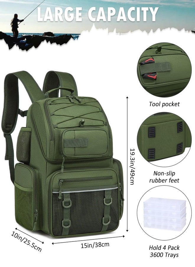 HAMBOLY Fishing Backpack with Tackle Boxes, 50L Fishing Tackle Bag with Cooler & Rod Holders, Waterproof Fishing Bag for Men - Image 5