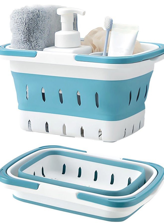 Fammart Portable Shower Caddy Tote – Collapsible Plastic Basket with Handles, Foldable Storage Organizer for Bathroom, Kitchen, College Dorm, Gym, Travel & Camping - Image 1