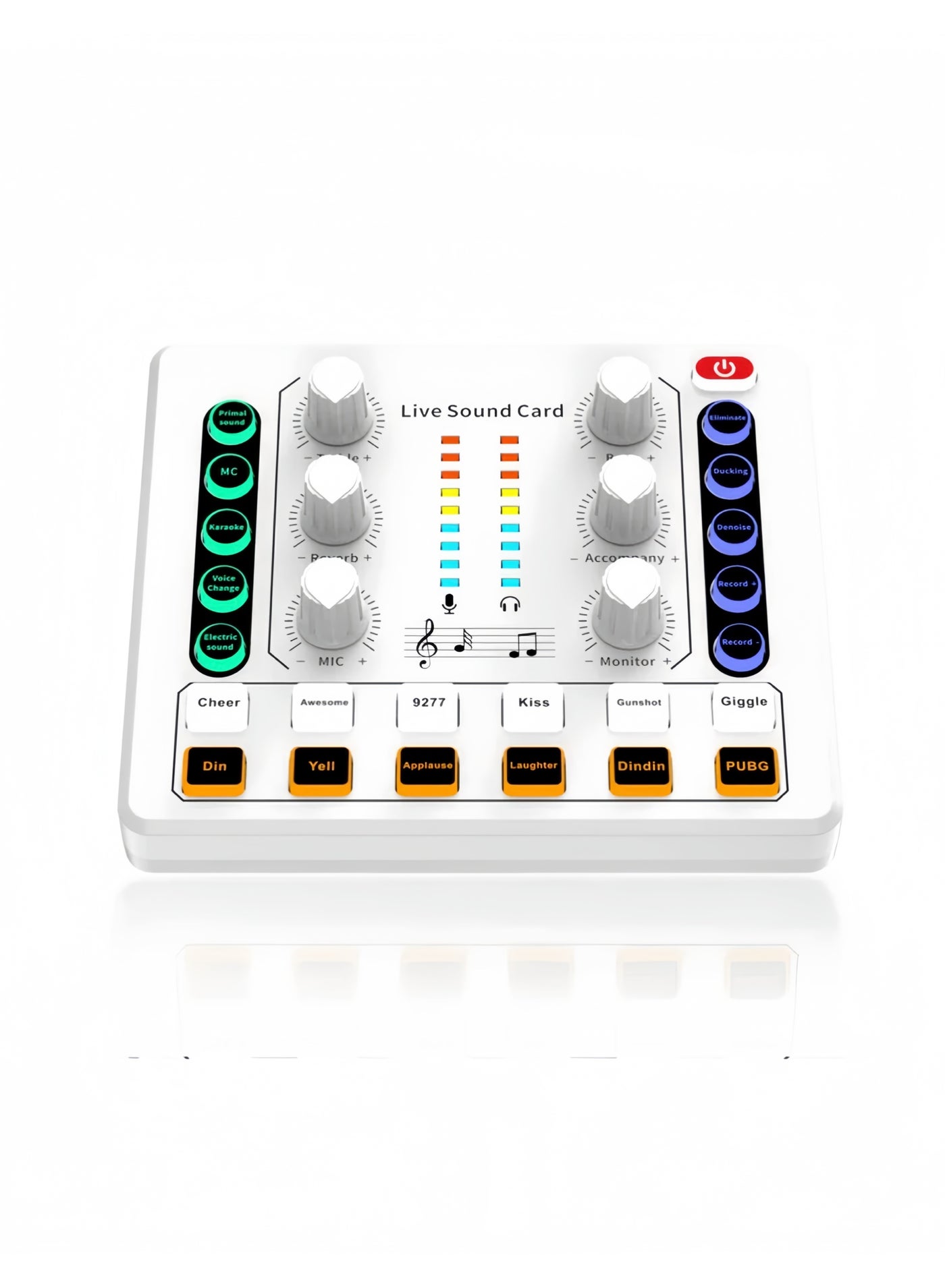 Lee Yon Live Sound Card, Mini Audio Mixer Board for PC Computer Phone, Voice Changer Sound Card Fit for PS4, Xbox, Switch, DJ Mixer, Podcast for Music Recording Karaoke Singing Broadcast, Recording Card (12.6 x 10.8 x 4.8 cm)