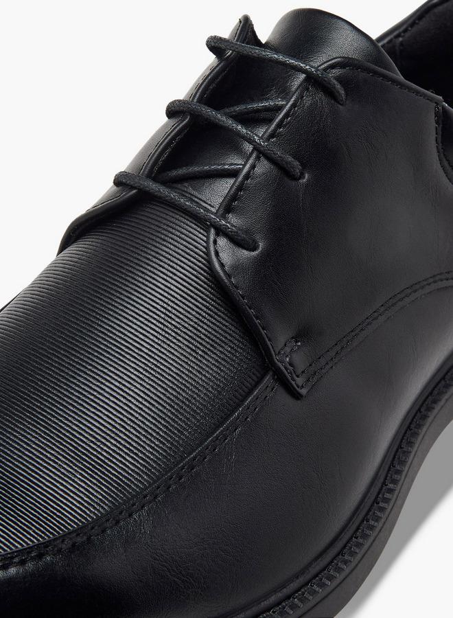 LBL by Shoexpress Men Ribbed Lace-Up Derby Shoes - Image 4