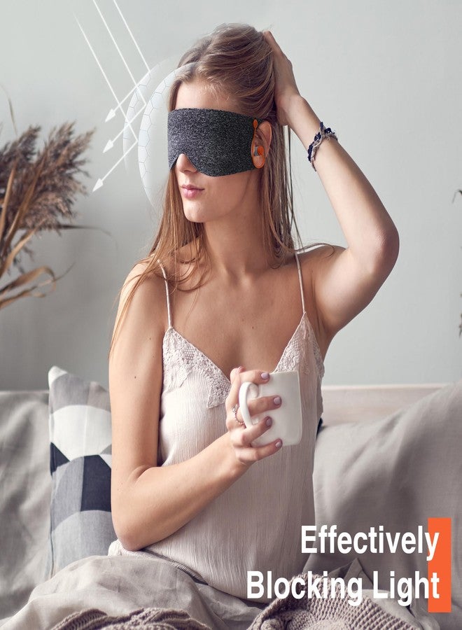 FRESHME 3D Eye Mask with Ear Loop - Lash Extensions Blackout Blindfold Glasses Sleep Mask with Removable Ears Plugs for Sleeping Noise Cancelling Travel Airplane, Eye Cover for Women Men Side Sleeper - Image 3