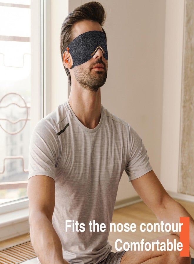 FRESHME 3D Eye Mask with Ear Loop - Lash Extensions Blackout Blindfold Glasses Sleep Mask with Removable Ears Plugs for Sleeping Noise Cancelling Travel Airplane, Eye Cover for Women Men Side Sleeper - Image 2