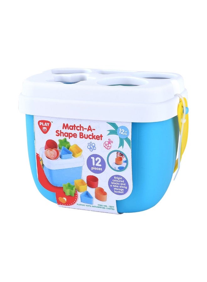 Playgo Match-a-Shape Bucket Playset (12 Pieces) - Image 1