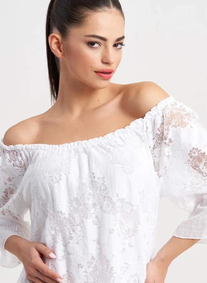 ZABAIONE Women's Casual White Long Sleeve Top