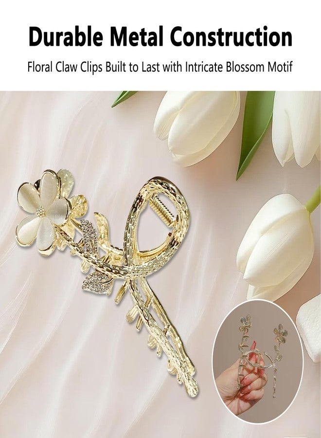 KGCGJVB Fancy Hair Clips for Women Elegant Flower Claw Clip Pretty Metal Beautiful Clamps for Thick Hair Stylish Elegantes Accessory for Girls Non-Slip Ponytail Holder - Image 5
