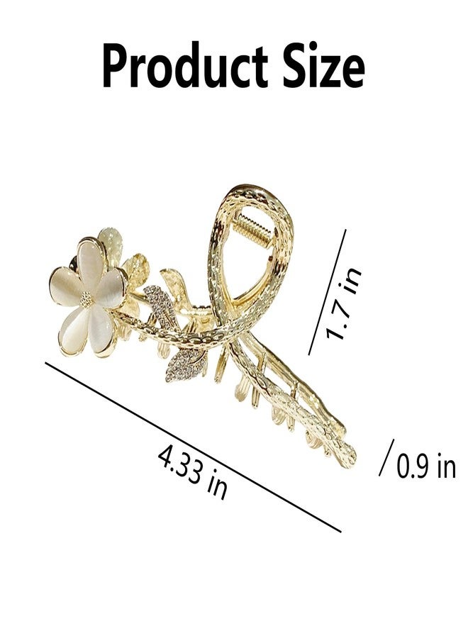 KGCGJVB Fancy Hair Clips for Women Elegant Flower Claw Clip Pretty Metal Beautiful Clamps for Thick Hair Stylish Elegantes Accessory for Girls Non-Slip Ponytail Holder - Image 2