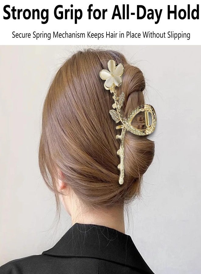 KGCGJVB Fancy Hair Clips for Women Elegant Flower Claw Clip Pretty Metal Beautiful Clamps for Thick Hair Stylish Elegantes Accessory for Girls Non-Slip Ponytail Holder - Image 4