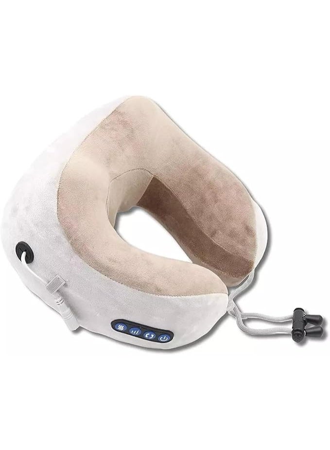 وسادة تدليك الرقبة الكهربائية الذكية للسفر - مخدة فوم الذاكرة (Memory Foam) لدعم الرأس والرقبة - مخدة علاجية لتخفيف الآلام قابلة للشحن للطائرات، القطارات، والسيارات - Image 1