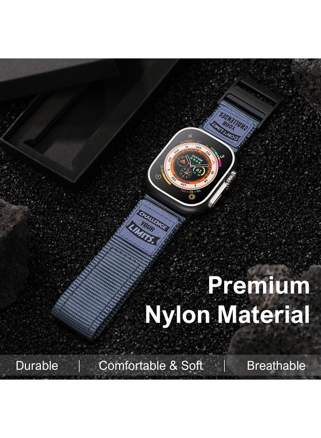 Nylon Bands Compatible with Apple Watch Ultra Band 49mm 45mm 44mm 42mm Men, Rugged Nylon Sport Strap, Adjustable Replacement Loop for Apple Watch Band iWatch Ultra Series 8/7/SE/6/5/4/3/2/1