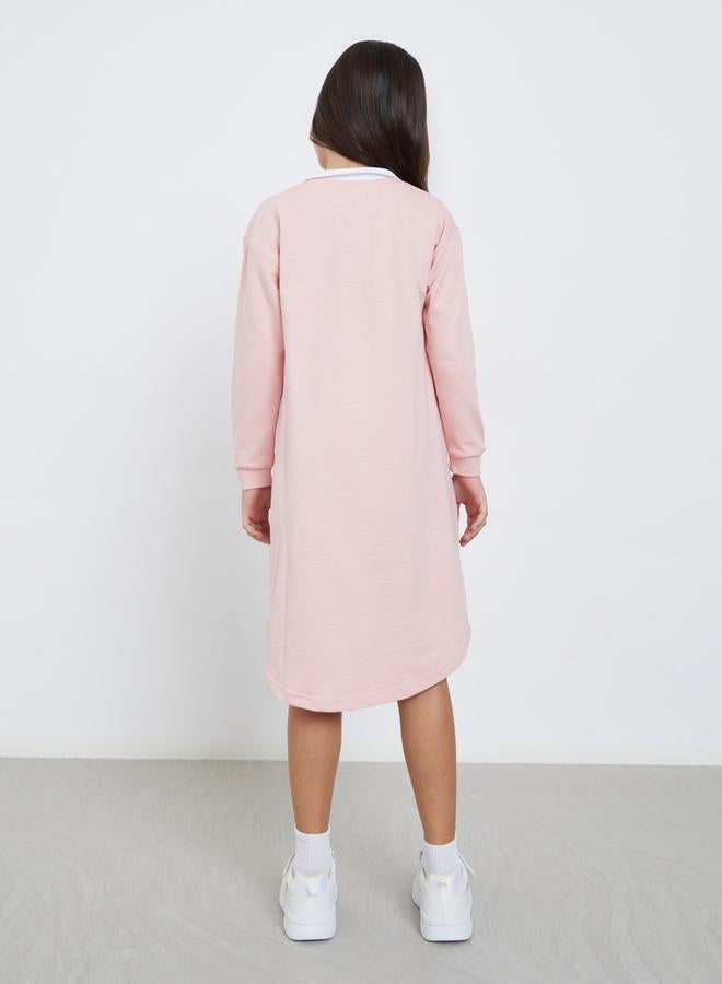 ستايلي فستان بنمط قميص بطبعة شيكاغو - Image 4