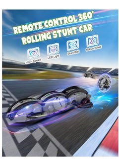 Generic Remote Control Stunt Snake Car, 2.4GHz RC Car with One-Click Shape Shifting, 360° Flipping & Rolling, LED Lights, Durable ABS Build, Rechargeable Battery, Outdoor/Indoor Toy for Kids Ages 6-12  - Image 2