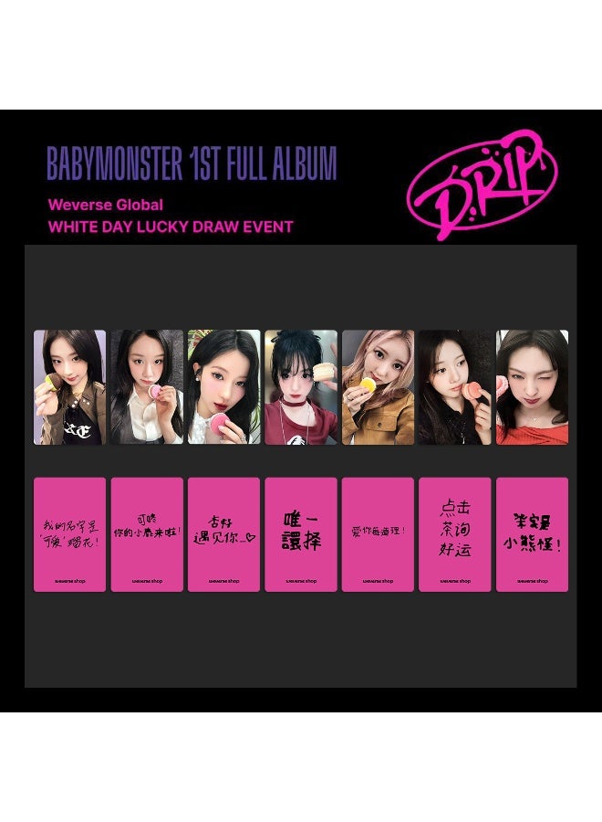 NIBEMINENT 7 Pcs Kpop BABYMONSTER DRIP Lomo Cards Card For Fans Collection Gifts