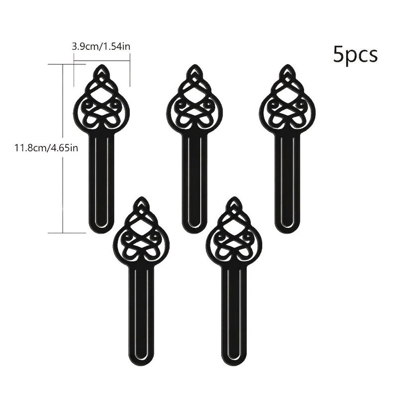 Set Of 5 Black Acrylic Bookmarks For Daily Reading Marks Book Annotation Cards Ramadan Gift - Image 5