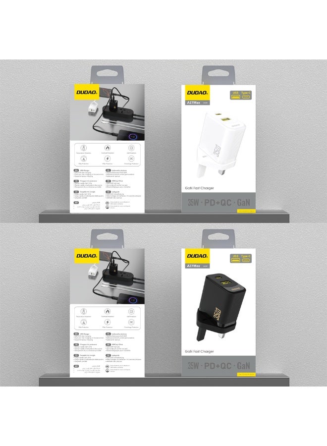 DUDAO A27MaxUK-B PD+QC35W USB-A+C STANDARD CHARGER ONLY - Image 4