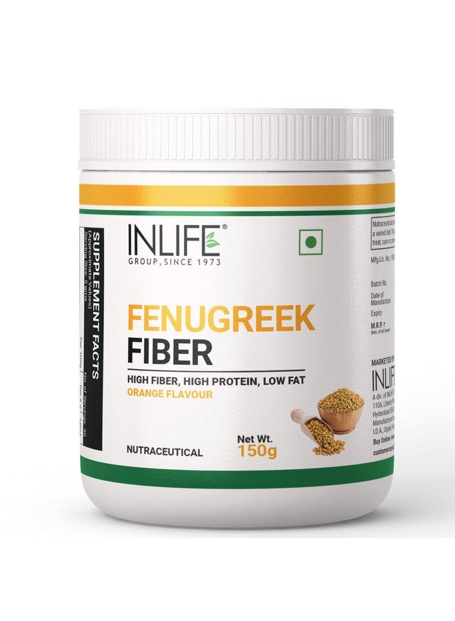 Inlife مسحوق ألياف الحلبة INLIFE، صحة الأمعاء والهضم، مكمل صحي يومي، ألياف عالية 150 جرام (برتقالي) - Image 1