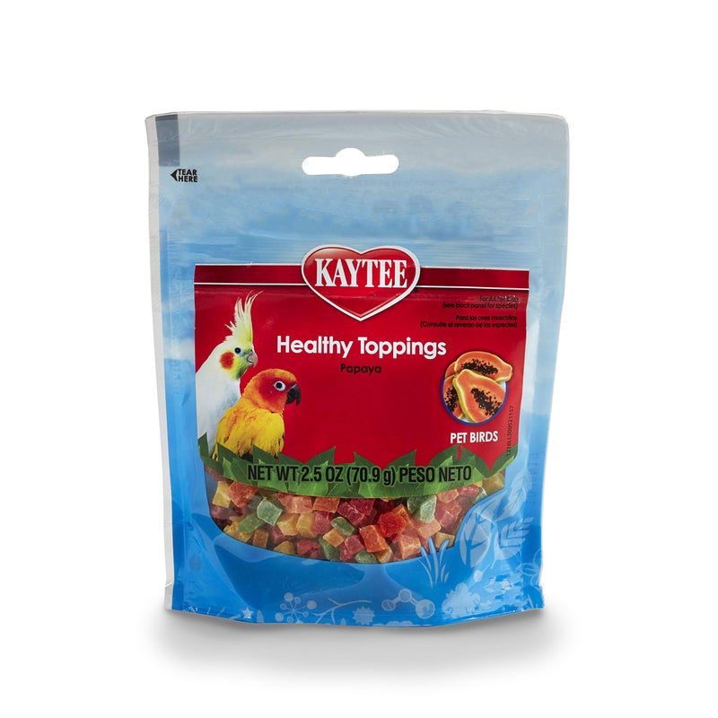 Kaytee Fiesta Healthy Toppings Papaya Bits For All Pet Birds, 2.5-Oz Bag - Image 1