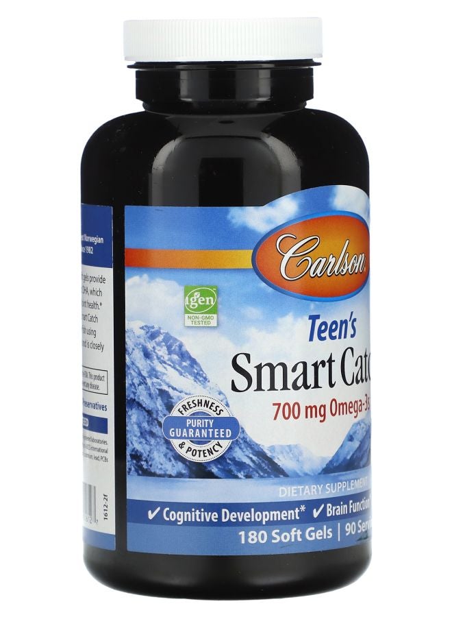 Carlson Teen's Smart Catch Natural Lemon 700 mg 180 Soft Gels (350 mg per Soft Gel) - Image 2