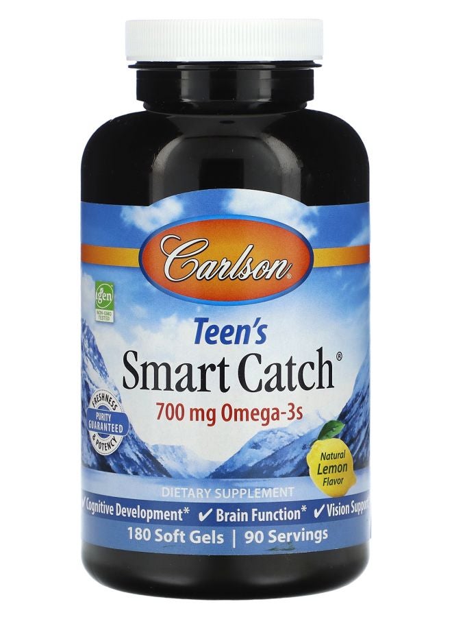 Carlson Teen's Smart Catch Natural Lemon 700 mg 180 Soft Gels (350 mg per Soft Gel) - Image 1